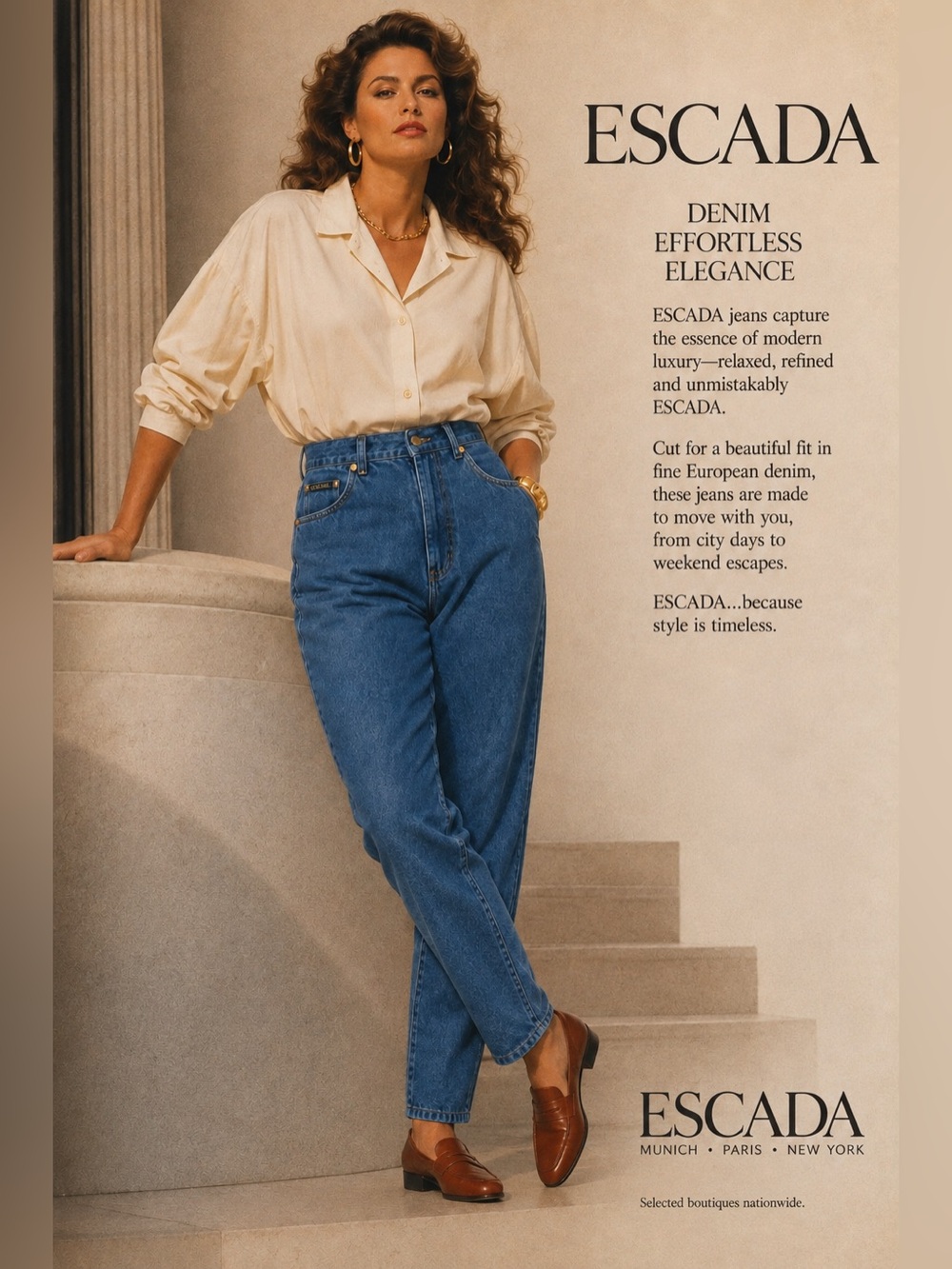 True Vintage 1980s ESCADA High Rise Tapered Leg Ankle Length Jeans Modern 8/10